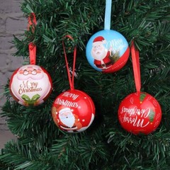 Christmas Tinplate Candy Box Pendant for Tree Decoration Candy for Case Gif