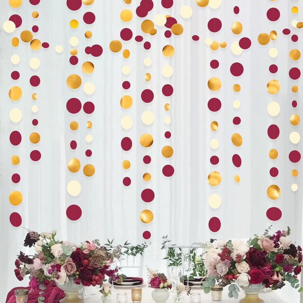 46 Ft Maroon Gold Party Decorations Burgundy Beige
