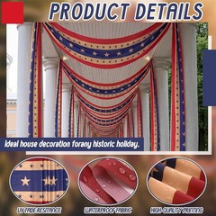 4 Pcs Vintage Tea-Stained Bunting American Flag with Star 250th Anniversary P…