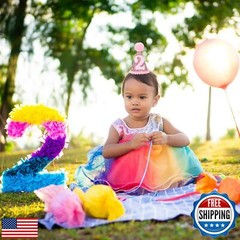 Eoopoon Rainbow Glitter Cone Birthday Crown for Boys and Girls – Perfect Part