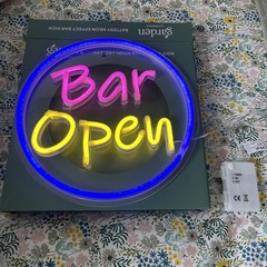 Garden ‘Bar open’ Neon Light Battery Operated Indoor & Outdoor Use – New In Box