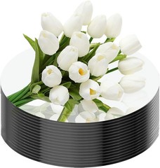 16Pack Round Mirror Plates Centerpieces 10inch Acrylic Mirror Trays Flat Circle
