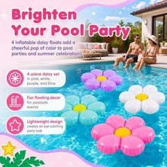 4 Pcs 20 Inches Inflatable Daisy Decorations Flower Pool Floats Floating 4pcs
