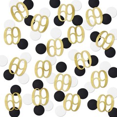 200 PCS Gold Glitter 69 Confetti 69th Birthday Anniversary Table Decor