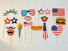 Independence Day Photo Booth Props, 4th of July Party Decorations, Favors, USA