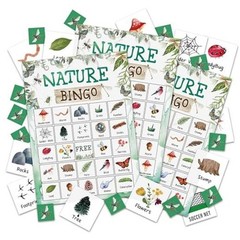 Bingo Games Cards, Bugs Themed Natural Party Games for 24 Players, Nature