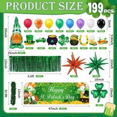199 Pcs St. Patrick’s Day Parade Float Decoration Kit St Patricks Day Theme B…