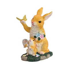 Solar Bunny Statue Recycled Composite Resin High Efficiency Solar Panel