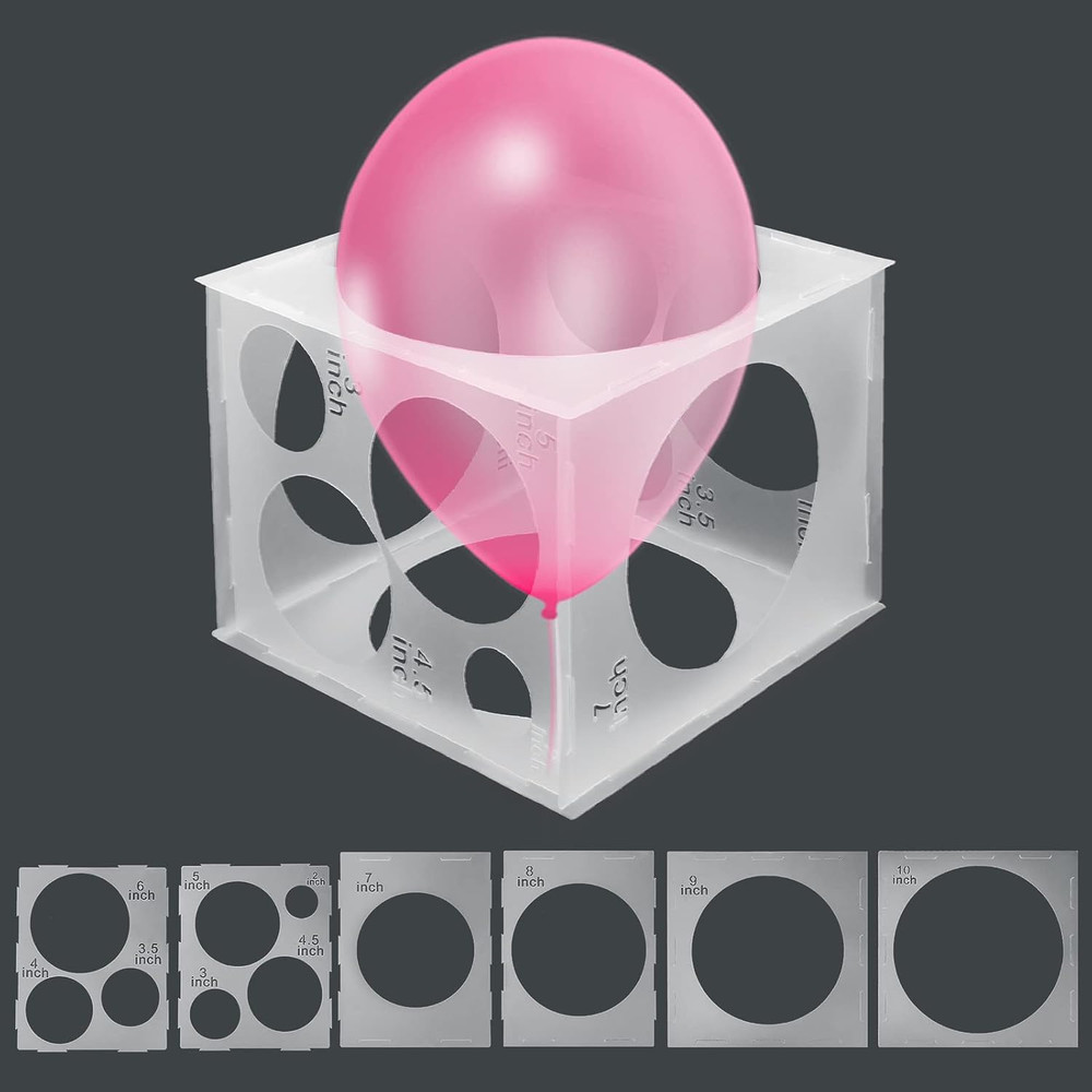 11 Holes Balloon Sizer Collapsible Cube Box Measurement Tool for Balloon Decor
