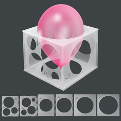 11 Holes Balloon Sizer Collapsible Cube Box Measurement Tool for Balloon Decor