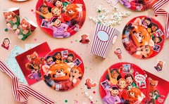 Turning Red Birthday Party Decorations,Turning Red Party Supplies &Tableware Set