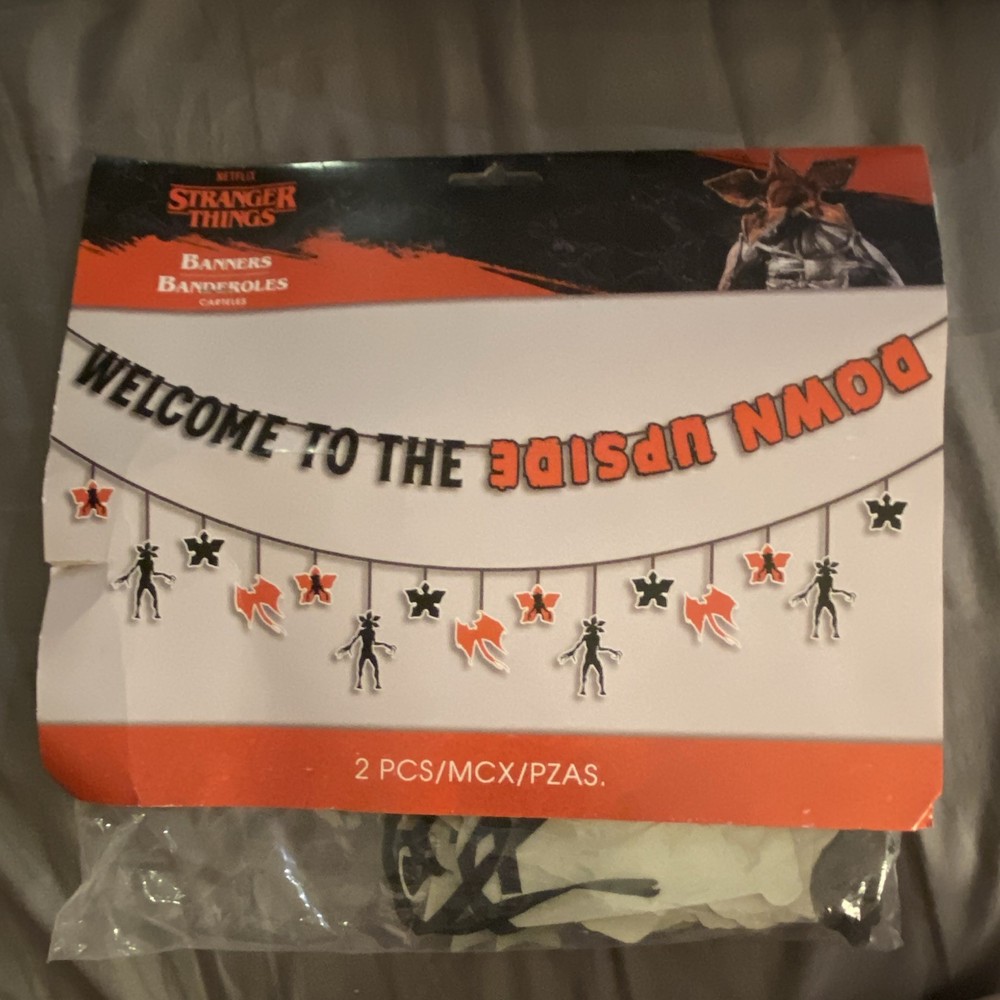 Stranger Things Party Banner Set 2pc 12 ft Welcome to the Upside Down