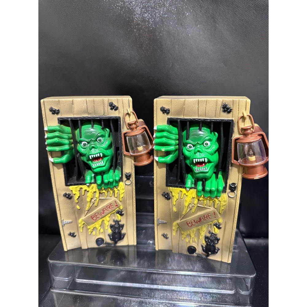 Vintage Halloween Spooky Zombie Prisoner Decor Lot Of 2 With Lanterns