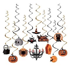 81pc Halloween Party Decorations Pack Banner Balloons Hanging Swirls Pumpkin Bat