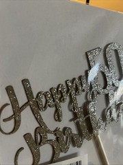 Silver Glitter Happy 50th Birthday Party Decoration (NEW in Package Sealed)