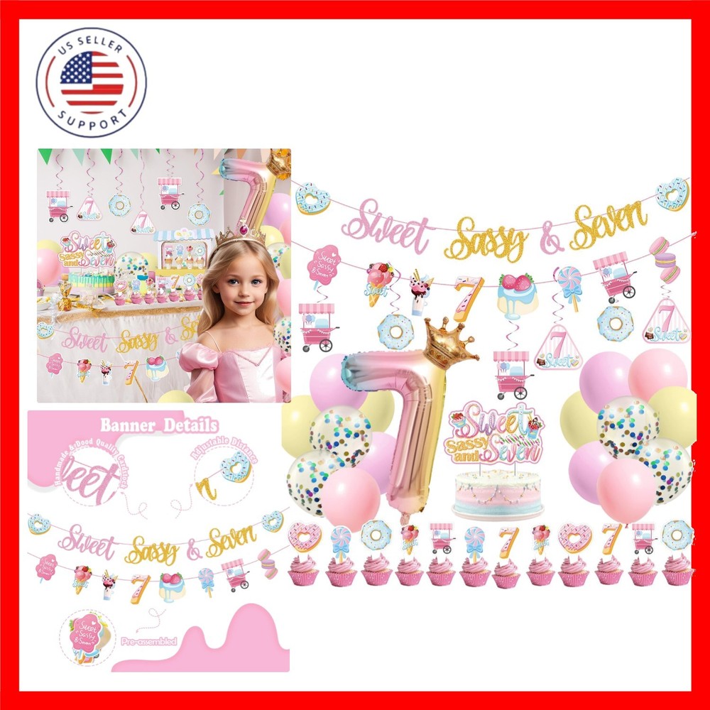Sweet Sassy And Seven Birthday Decorations- 7th Birthday Decorations For Girl…