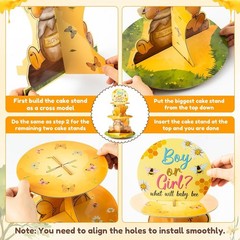 Charming Winnie the Pooh 3-Tier Cupcake Stand for Baby Showers & Gender Reveals