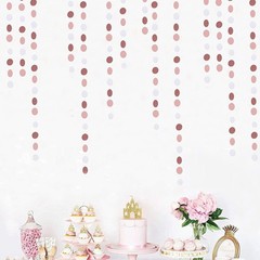 Rose-Gold Pink-White Party Decorations Paper-Garland – 52Ft Valentines Birthday