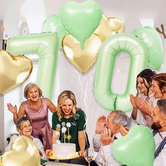 40 inch Sage Green 37th Birthday Decorations Olive Green 37 Balloon Number fo…