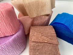 VTG 9 Rolls Crepe Paper 100 Yds Used & New Party Streamers American Greetings