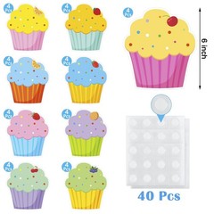 36 Pcs Colorful Cupcakes Cutouts Assorted Color Paper Birthday Cupcake Cutout…