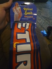 Retired Satin Sash Retirement Party Supplies Decorations Orange New With Tag