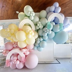 130pcs Pastel Balloons Different Sizes 18″ 12″ 10″ 5″ Macaron Latex Balloon G…