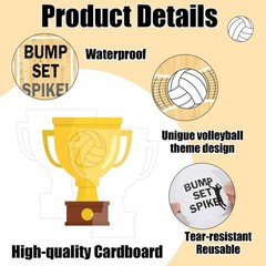60Pcs Volleyball Cutouts DIY Sport Theme Party Decorations Bump Set Spike Vol…