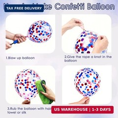 Red White and Blue Balloons – 60pcs 12″ Navy Blue and Red and White Party Balloo