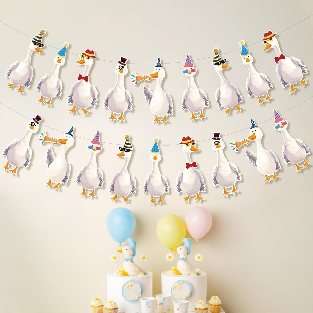 Silly Goose Party Decorations Garland Birthday Banner Garden Tea Party Hangin…