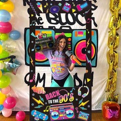 90s Party Decorations Photo Booth Props – 1990s Throwback Theme Party Frame &…