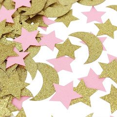 Star and Moon Paper Confetti for Baby Birthday Wedding Party Table Decorations P