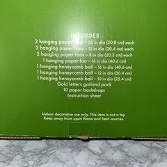 Kate Spade New York Décor Kit w/ Customizable Banner – Party Backdrop – NEW