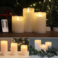 Flameless Candles with Remote, Battery Operated Wax LED Flickering Candles – …