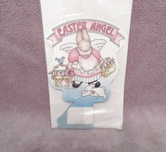 90s Vintage Easter Bunny Angel Honeycomb Table Centerpiece Decoration Basket NEW