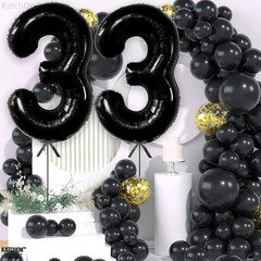 , Giant Black 33 Balloon Numbers – 40 Inch | 33 Birthday Balloons, 33 Birthda…