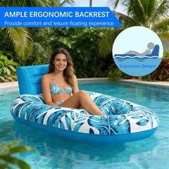 Best Inflatable Swimming Pool raft Lounge Chair, Floating Water Chair with Cup