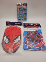 Marvel Spiderman 6.4 Foot Birthday Banner Sign w/ 20 Stickers 8 Masks NEW