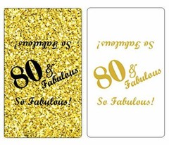 80 & Fabulous Miniatures Candy Bar Wrapper, (Set of 60) Mini Candy Bar Stickers