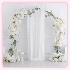Wedding Arch Draping Fabric 2 Panels 28.7″ x 20FT Champagne Drapes Sheer Fabric