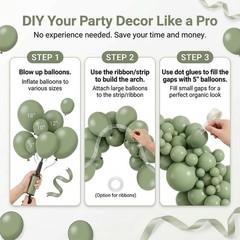 114pcs Sage Green Balloons Different Sizes, 18 12 10 5 inch Matte Olive Green…