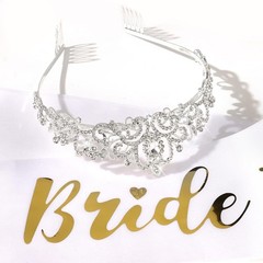 CEHER Bride Sash & Crystal Crown, Bachelorette Party Favors, Bridal Shower De…