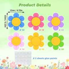 Spring Flower Paper Cutouts Floral Name Plates Bulletin Board Decor 60 PCS