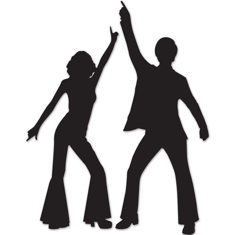 Disco Dancer Silhouettes Plastic 32.75″ and 36.5″ 1970’s 70’s Decorations Party
