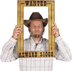 Lightweight Western Wanted Frame for Photo Booth – 15.5″ x 23.5″ Decor