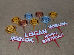 Retro Roblox Birthday Party Cupcake Donut or Pastry Toppers Roblox Retro Font