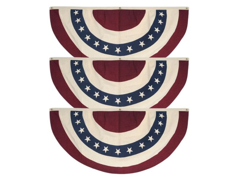 3 Americana Patriotic USA Flag Bunting Memorial 4th Of July Independence Day New