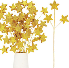 24 Pcs Glitter Star Picks 13.8» Sparkly Star Stem Picks Decoration