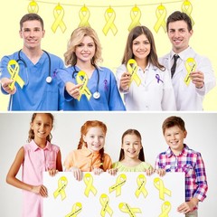 100 Pack Large Gold Ribbon Set 100 Childhood Cancer Ribbon Cutouts 2 Marker P…