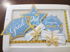 Congrats Graduate celebration display lot various items